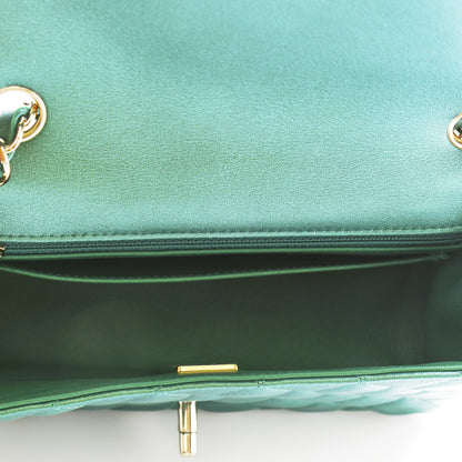 Chanel Iridescent Calfskin Quilted Mini Rectangular Flap Green 5 of 11