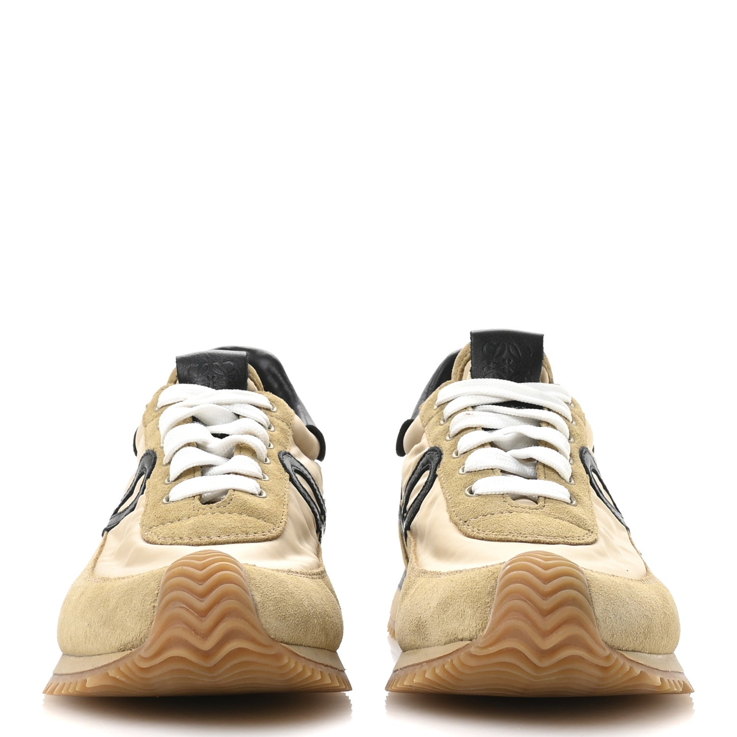Nylon Suede Flow Runner Sneakers 40 Gold Black