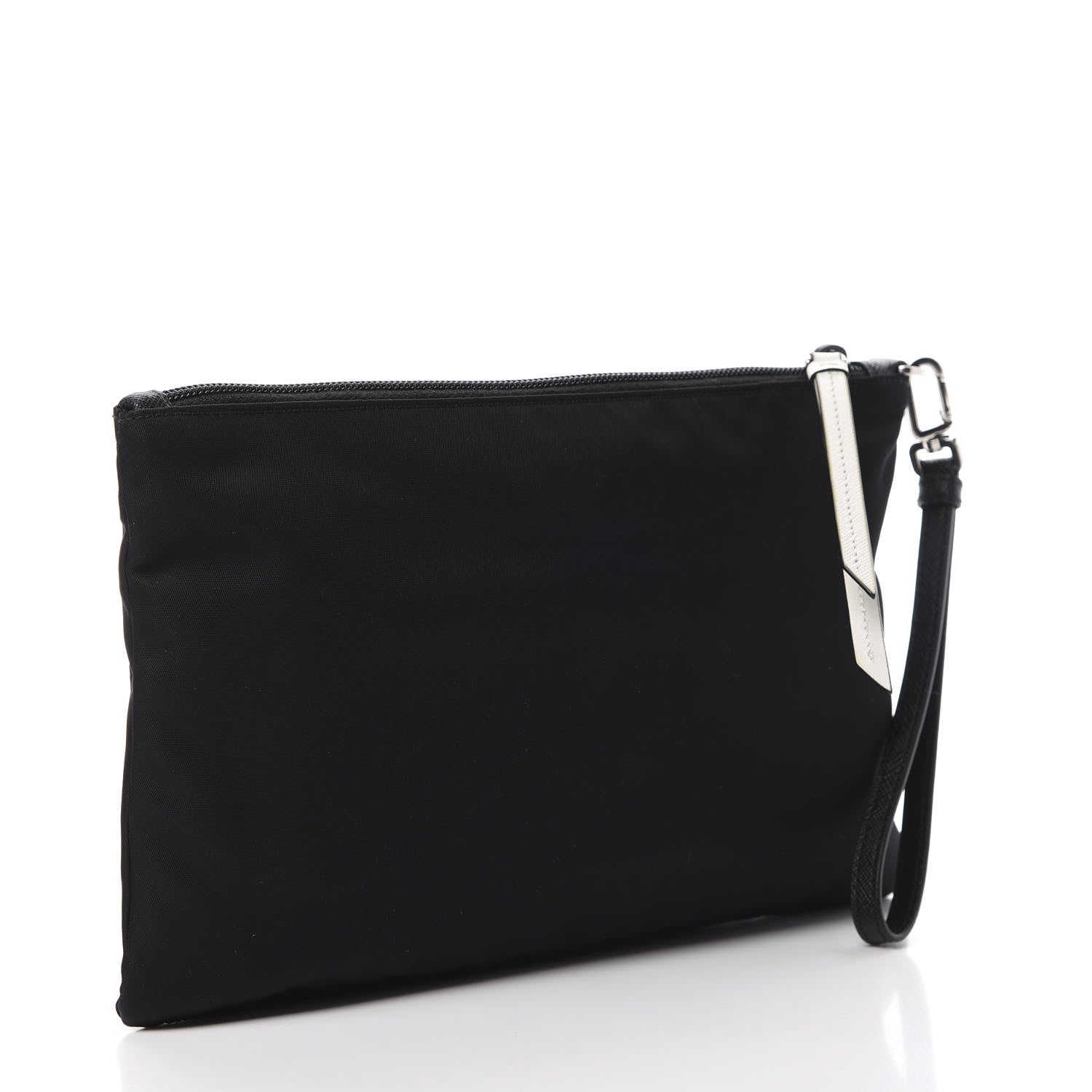 Prada Tessuto Nylon Saffiano Patch Camouflage Pouch Blue Black 3 of 7