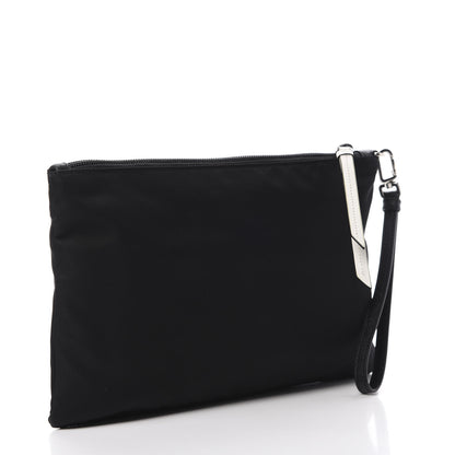 Prada Tessuto Nylon Saffiano Patch Camouflage Pouch Blue Black 3 of 7