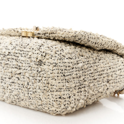 Chanel Tweed Quilted Medium Chanel 19 Flap Ecru Black 10 of 10