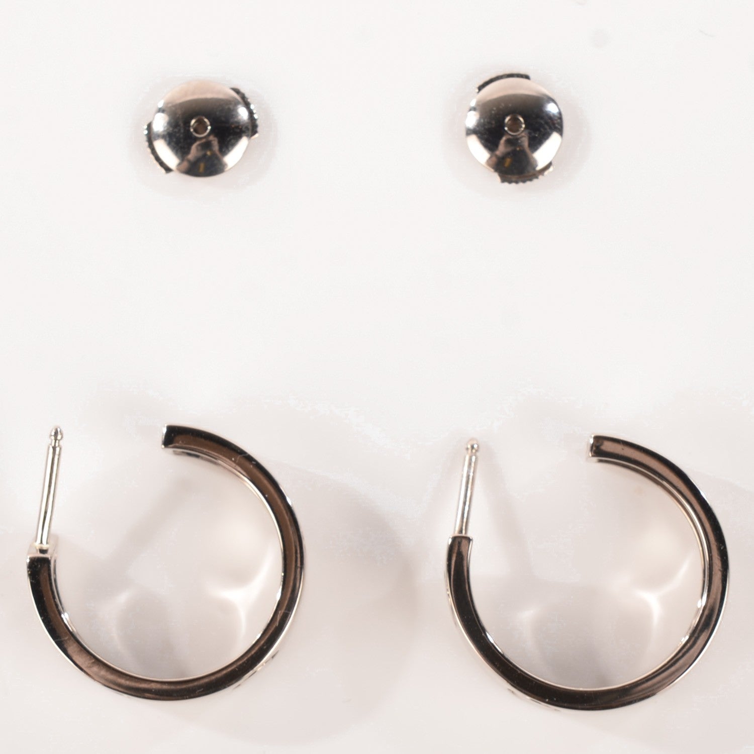 Cartier 18K White Gold 5.5mm LOVE Hoop Earrings 3 of 7