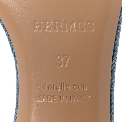 Hermes Denim Oasis Sandals 37 Bleu Clair 8 of 10