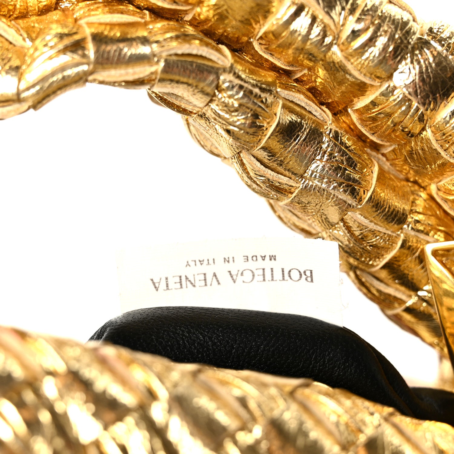 Bottega Veneta Laminated Calfskin Pressed Intreccio Mini Jodie Gold 8 of 11