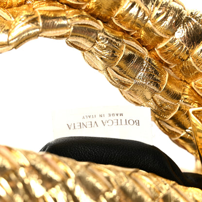 Bottega Veneta Laminated Calfskin Pressed Intreccio Mini Jodie Gold 8 of 11