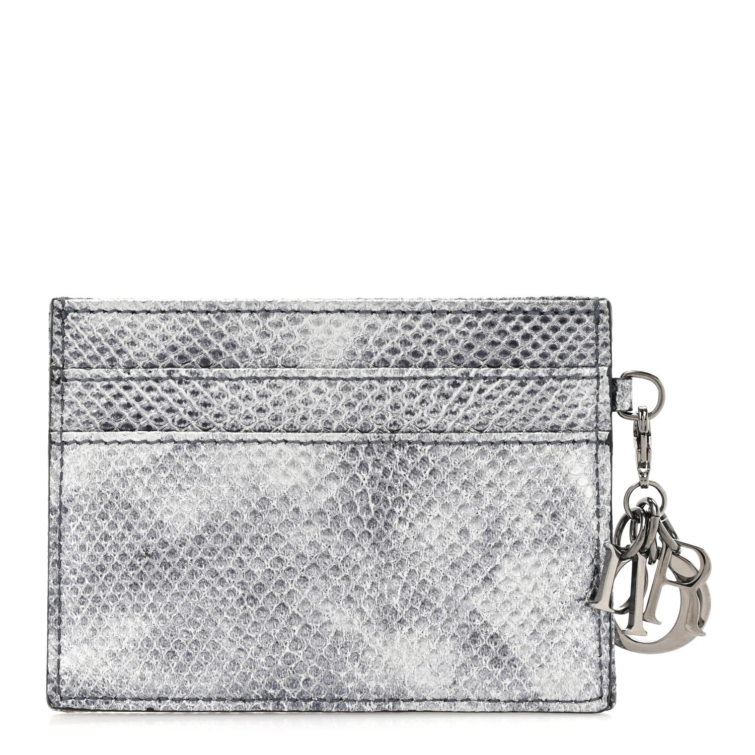 Christian Dior Karung Lady Dior Card Holder Vieil Argent 1 of 8