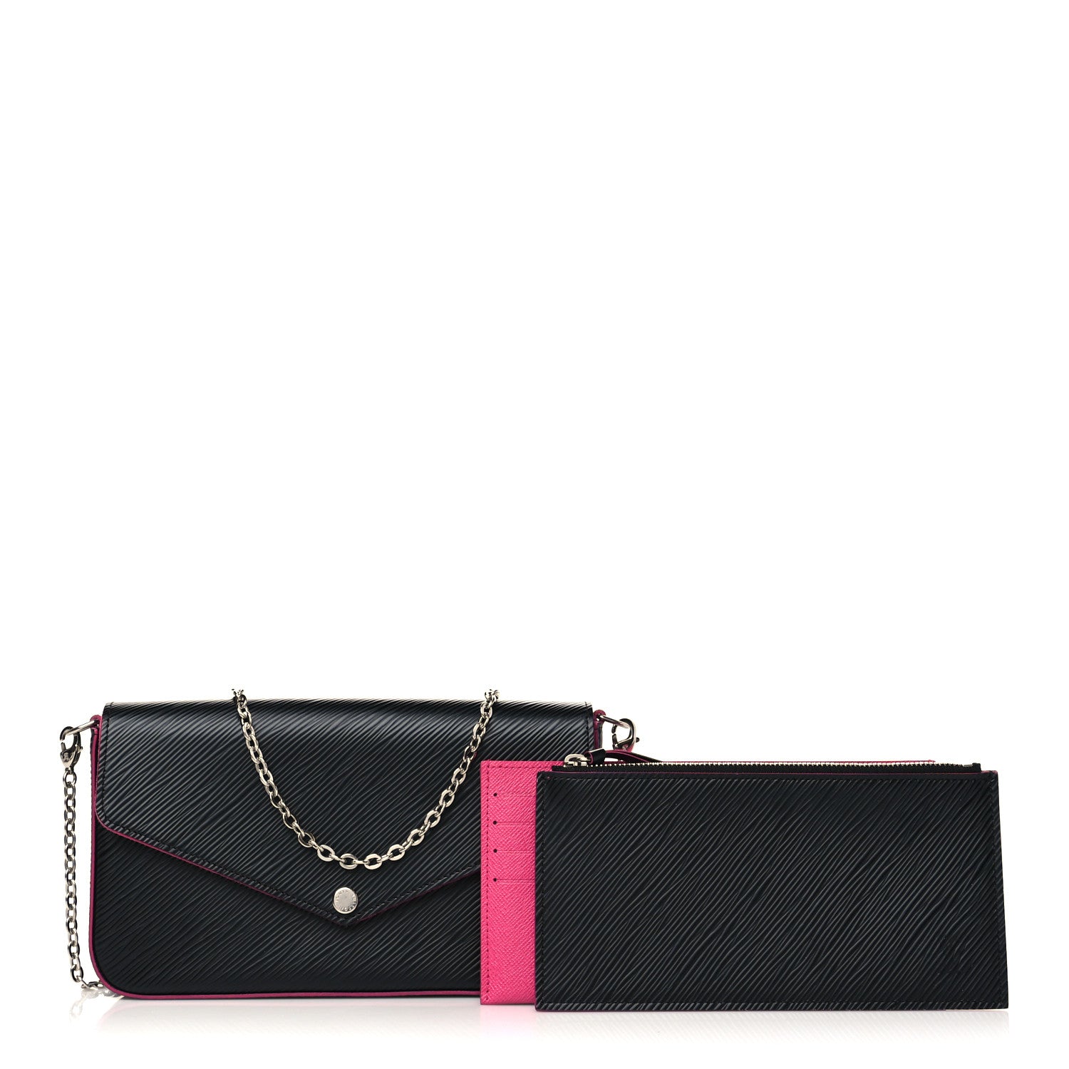 Louis Vuitton Epi Pochette Felicie Black Hot Pink 1 of 7