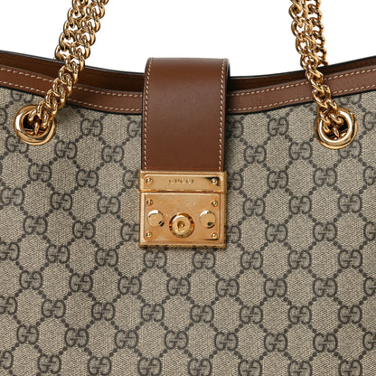 Gucci GG Supreme Monogram Medium Padlock Tote Beige Cuir 8 of 10