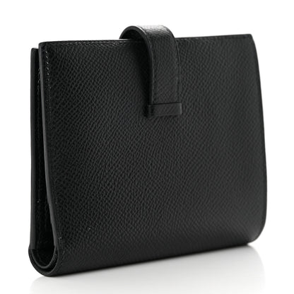 Hermes Epsom Bearn Compact Wallet Black 3 of 15