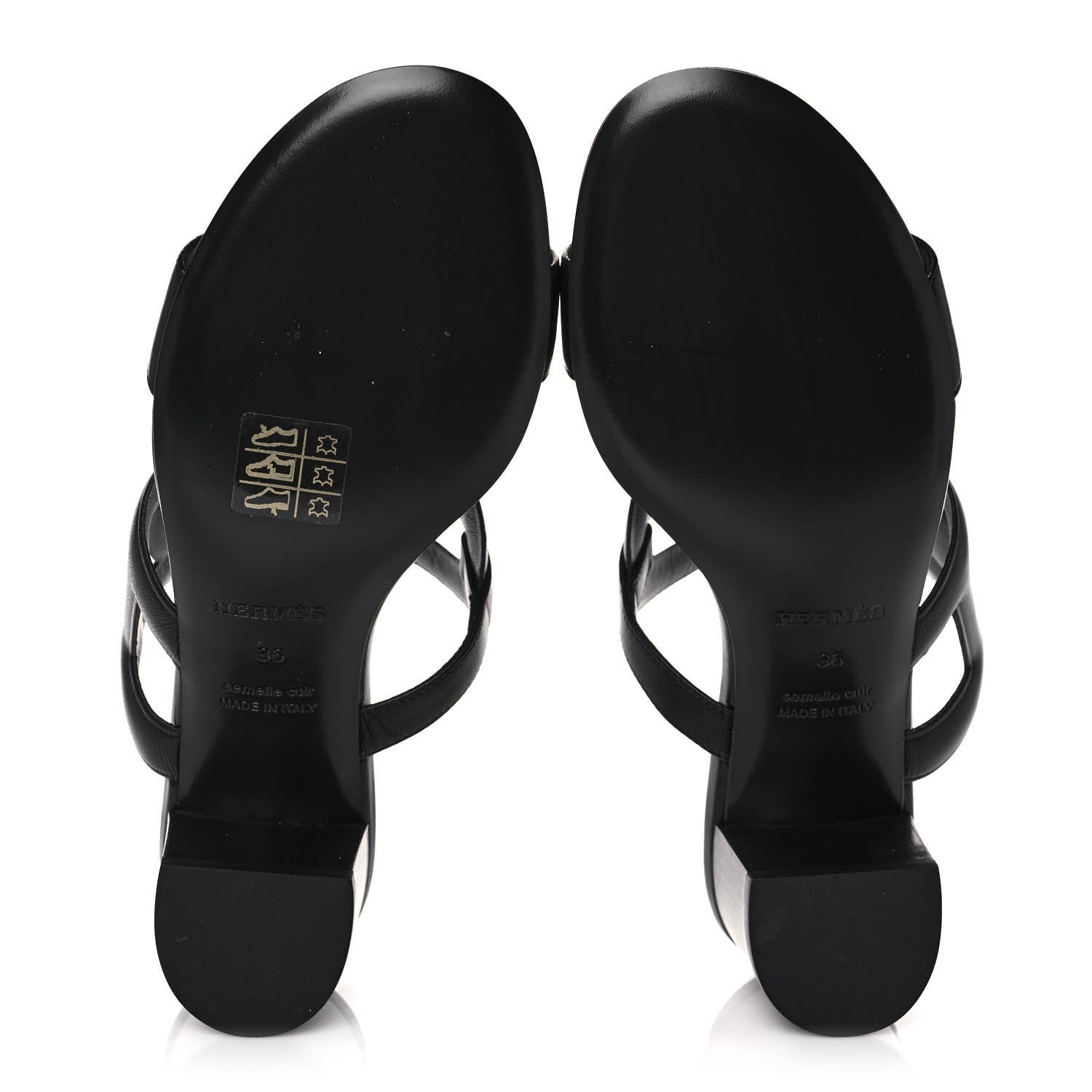 Hermes Nappa Bikini Sandals 36 Black 5 of 8