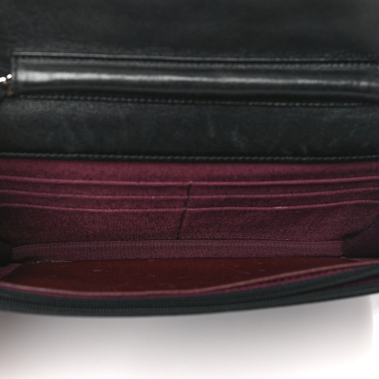 Lambskin Quilted Wallet On Chain WOC Black