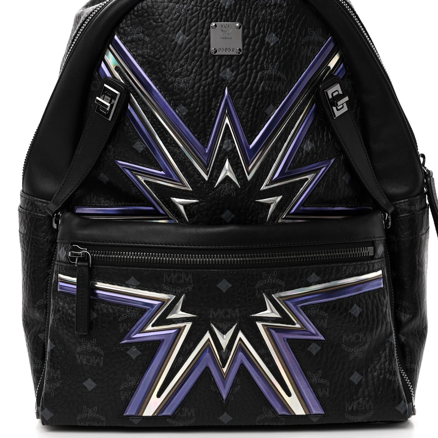 MCM Visetos Dual Stark Cyber Flash Backpack Black 7 of 11