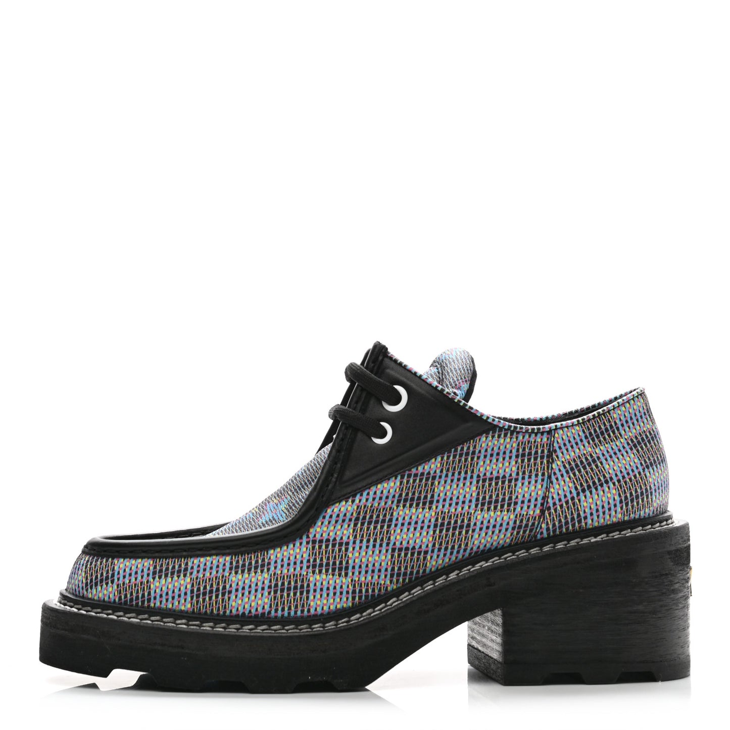 Monogram LV Pop Derby Platform Shoes 40 Blue