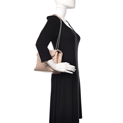 Saint Laurent Calfskin Y Quilted Monogram Small Loulou Chain Satchel Dark Beige 2 of 11