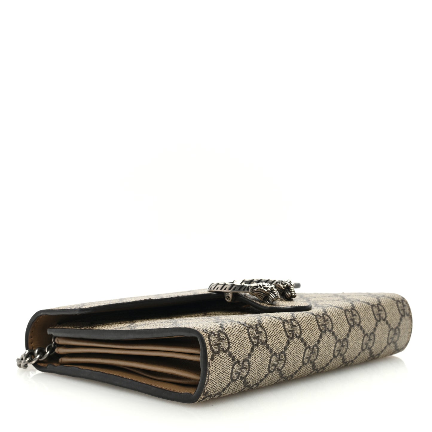 GG Supreme Monogram Mini Dionysus Chain Wallet Beige Taupe