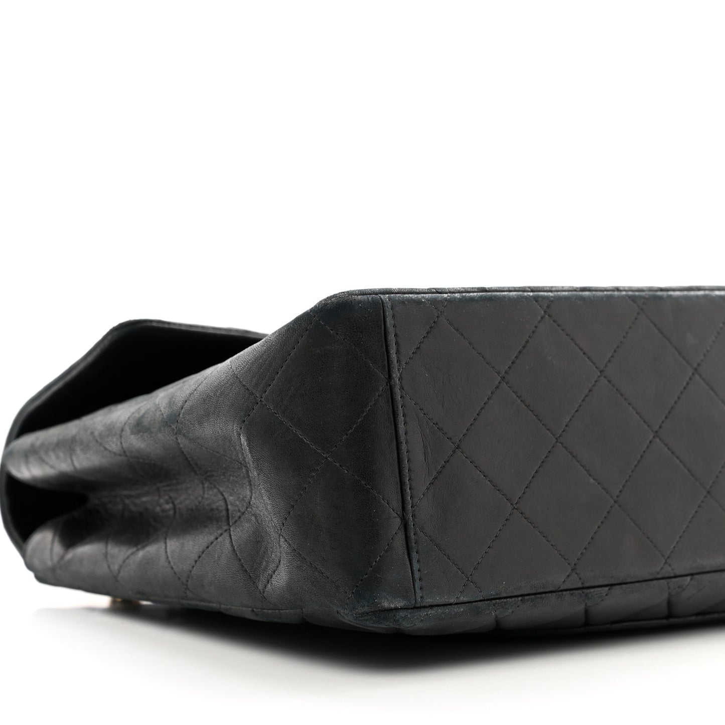 Lambskin Quilted XL Jumbo Single Flap Black