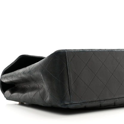 Chanel Lambskin Quilted XL Jumbo Single Flap Black 9 of 14