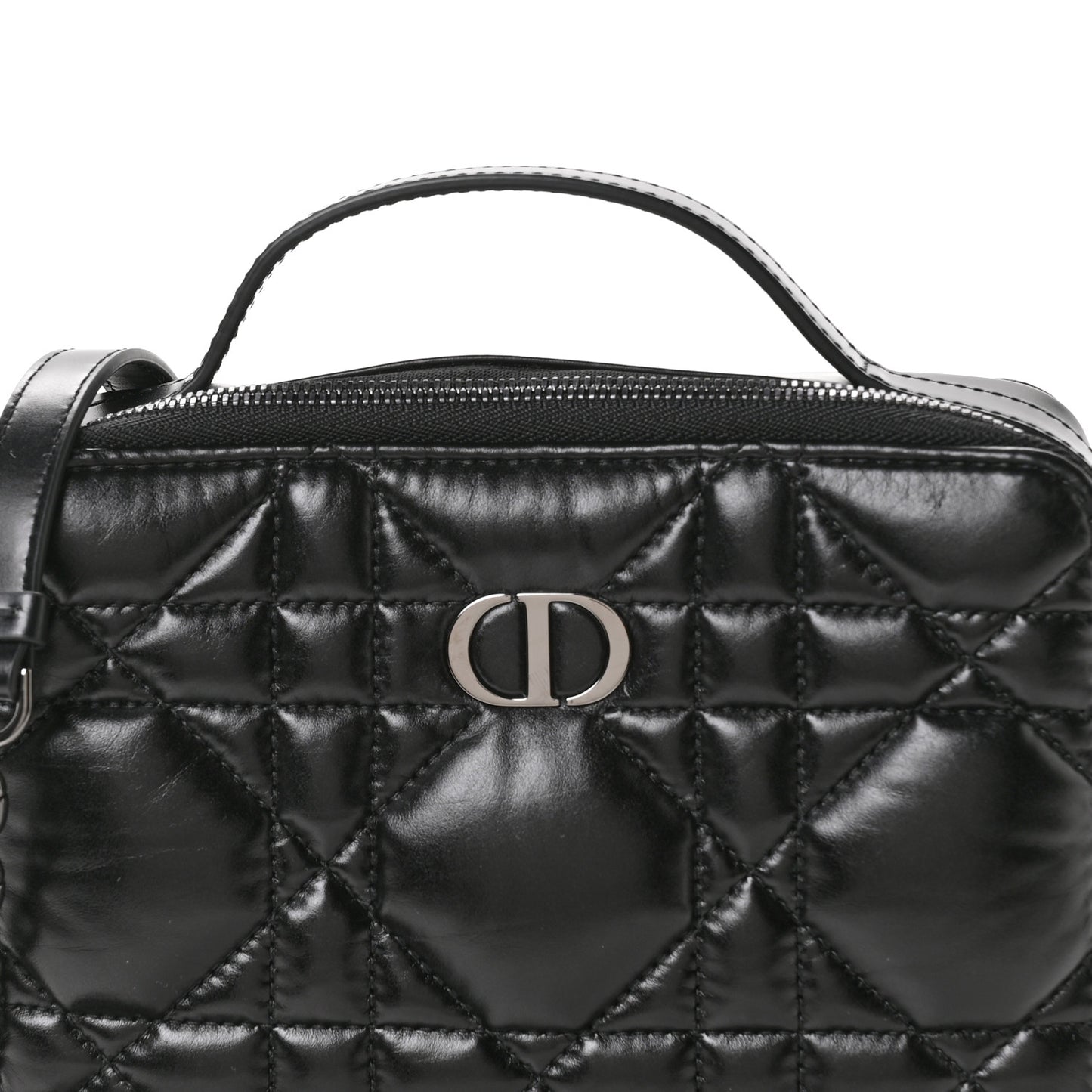Calfskin Macrocannage Caro Box Bag Black