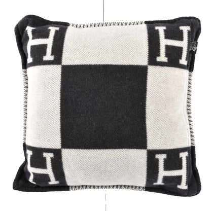 Hermes Wool Cashmere Avalon Pillow PM Ecru Gris Fonce 2 of 3