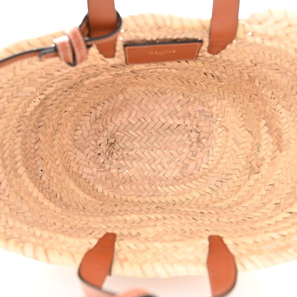 Celine Raffia Calfskin Triomphe Teen Panier Tan 5 of 9