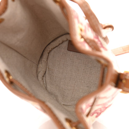 Celine Canvas Calfskin Triomphe Embroidered Bucket Bag Fox Red 5 of 12