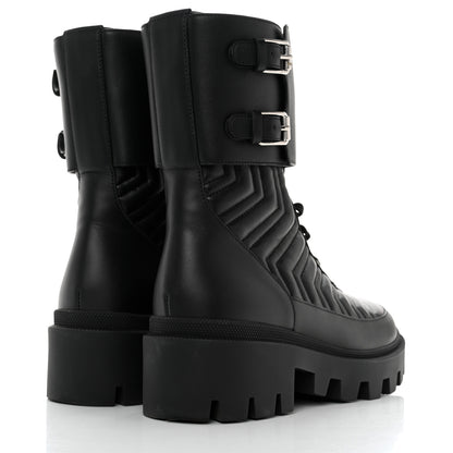 Gucci Nappa Frances GG Matelasse Platform Combat Boots 39.5 Black 4 of 9