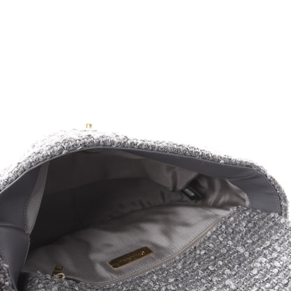 Chanel Tweed Quilted Large 19 Flap Grey 5 of 11
