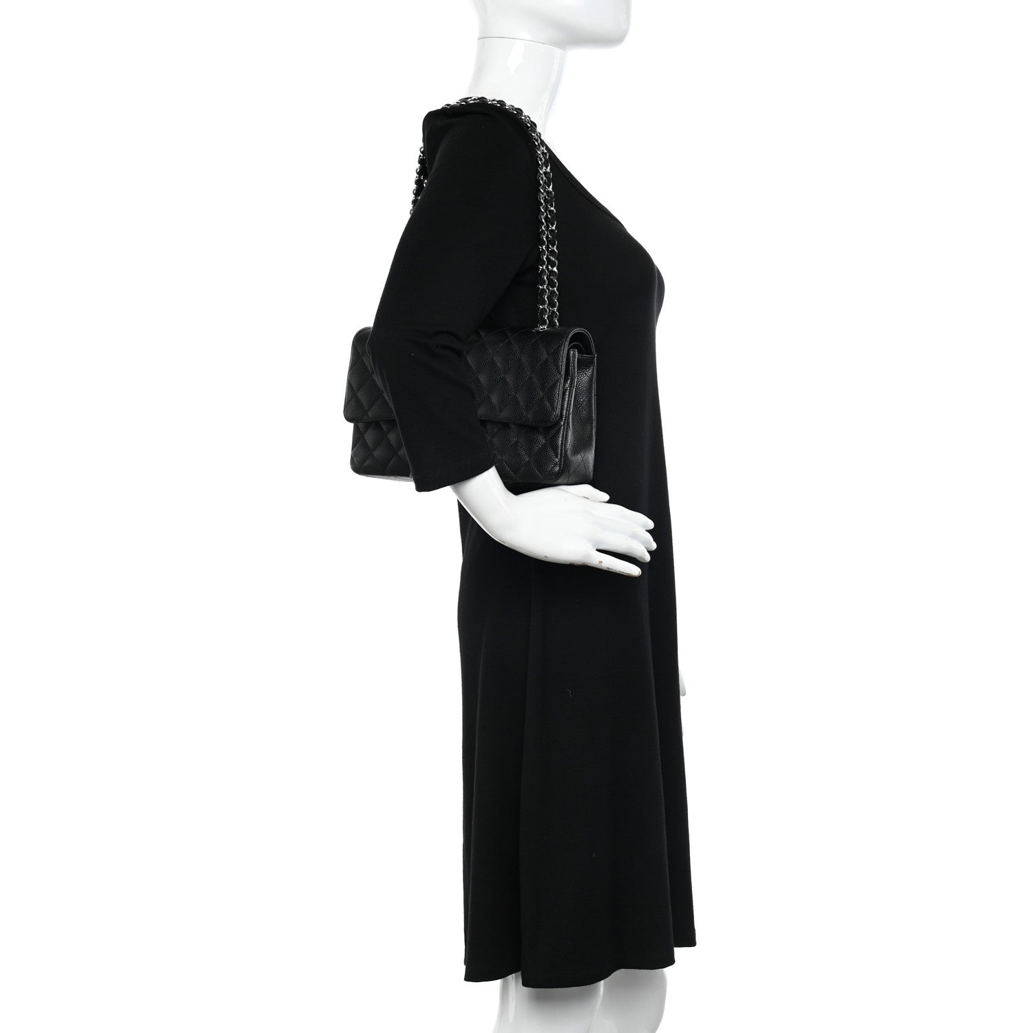 Chanel Caviar Quilted Medium Double Flap Black 2 of 11