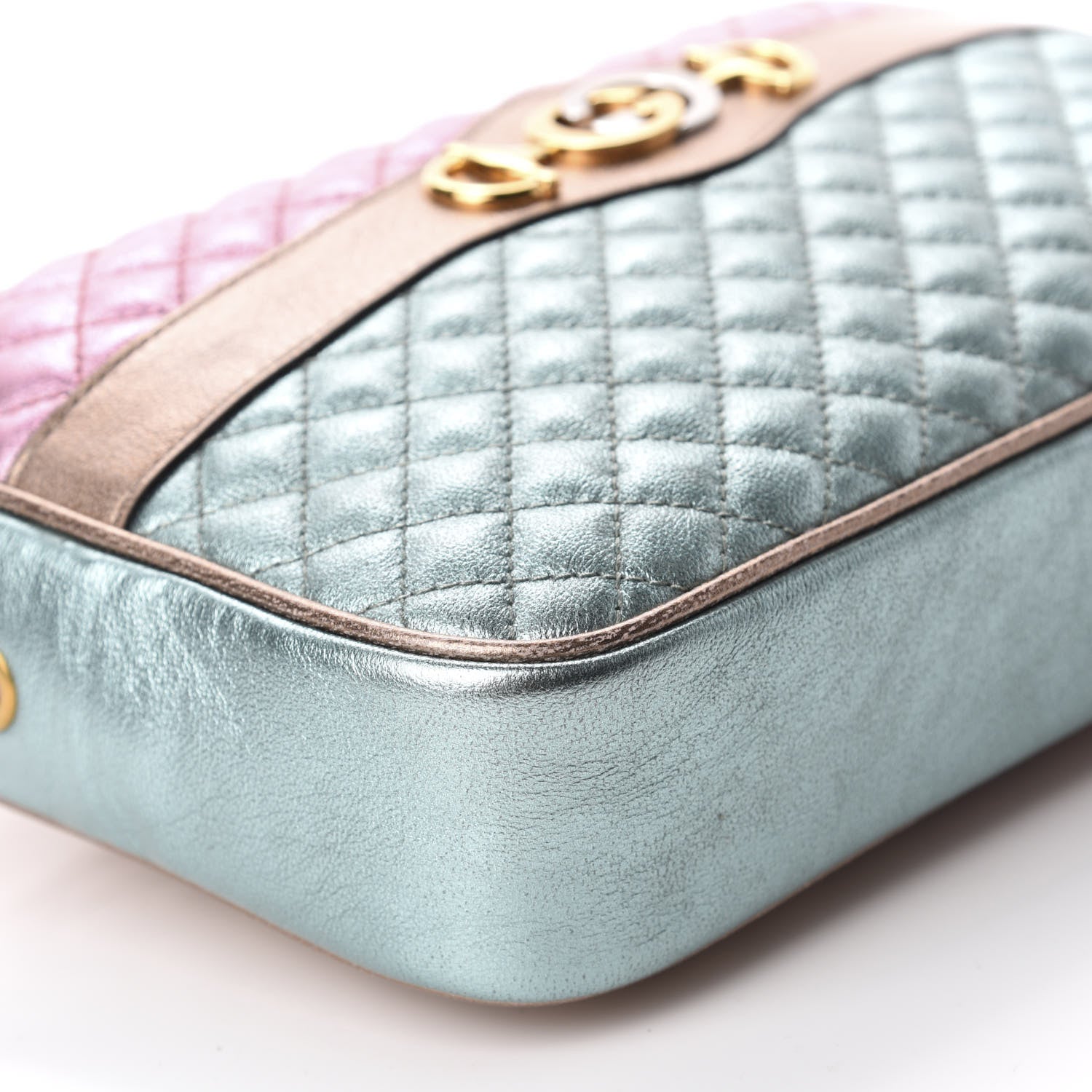 Gucci Laminated Nappa Trapuntata Small Zumi Shoulder Bag Rosa Lago Rame 5 of 9