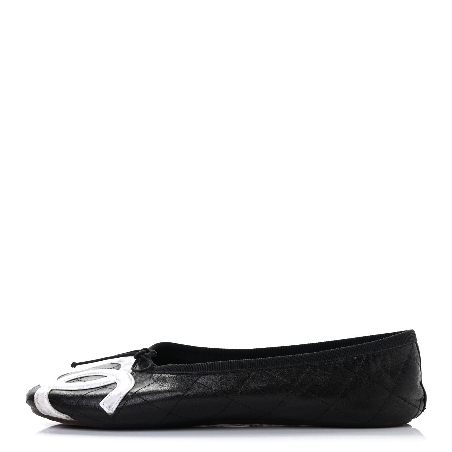 Chanel Lambskin Quilted Cambon Ballerina Flats 38 Black 1 of 8