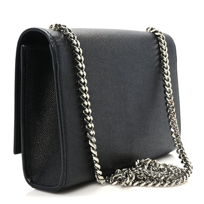Saint Laurent Grain De Poudre Small Monogram Kate Satchel Black 2 of 10