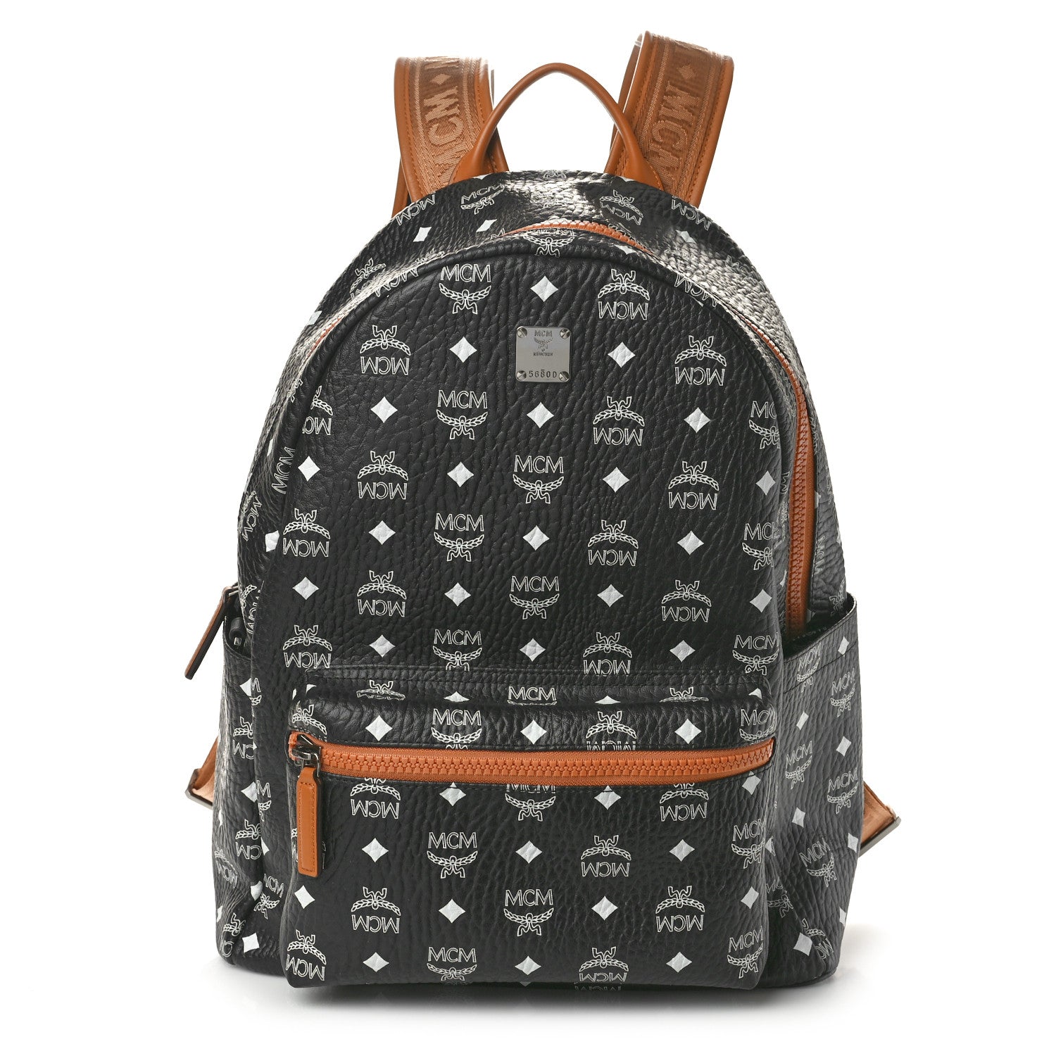 MCM Visetos Medium Stark Backpack Black Cognac 1 of 11