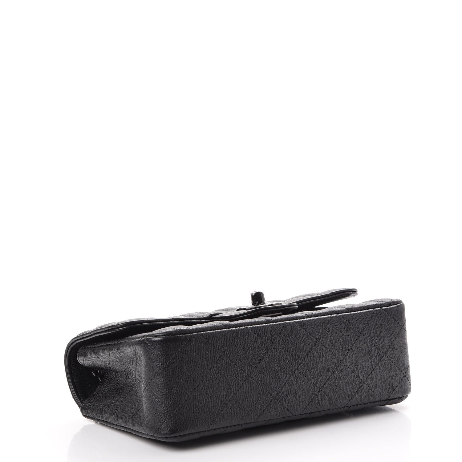 Chanel Crumpled Calfskin Quilted Mini Rectangular Flap So Black 4 of 8