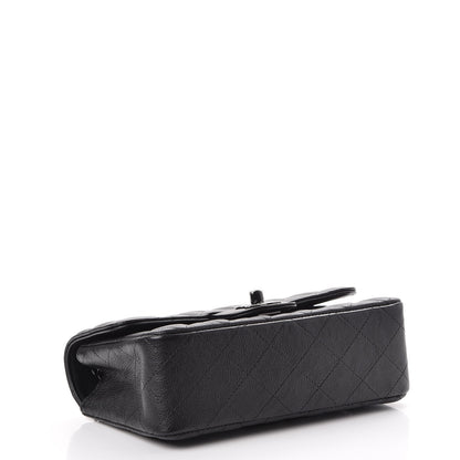Chanel Crumpled Calfskin Quilted Mini Rectangular Flap So Black 4 of 8