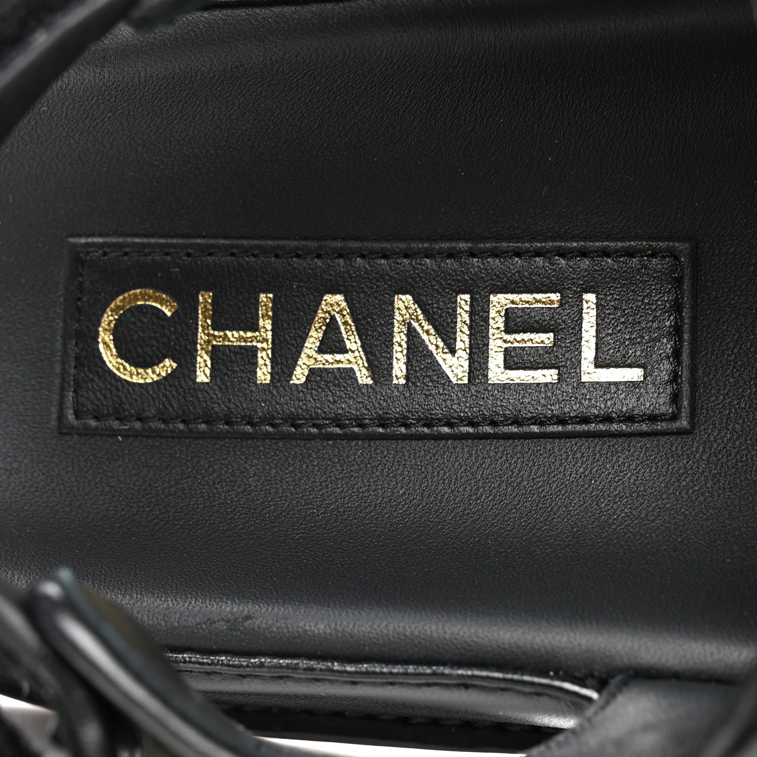 Chanel Lambskin Velcro Dad Sandals 37.5 Black 7 of 11