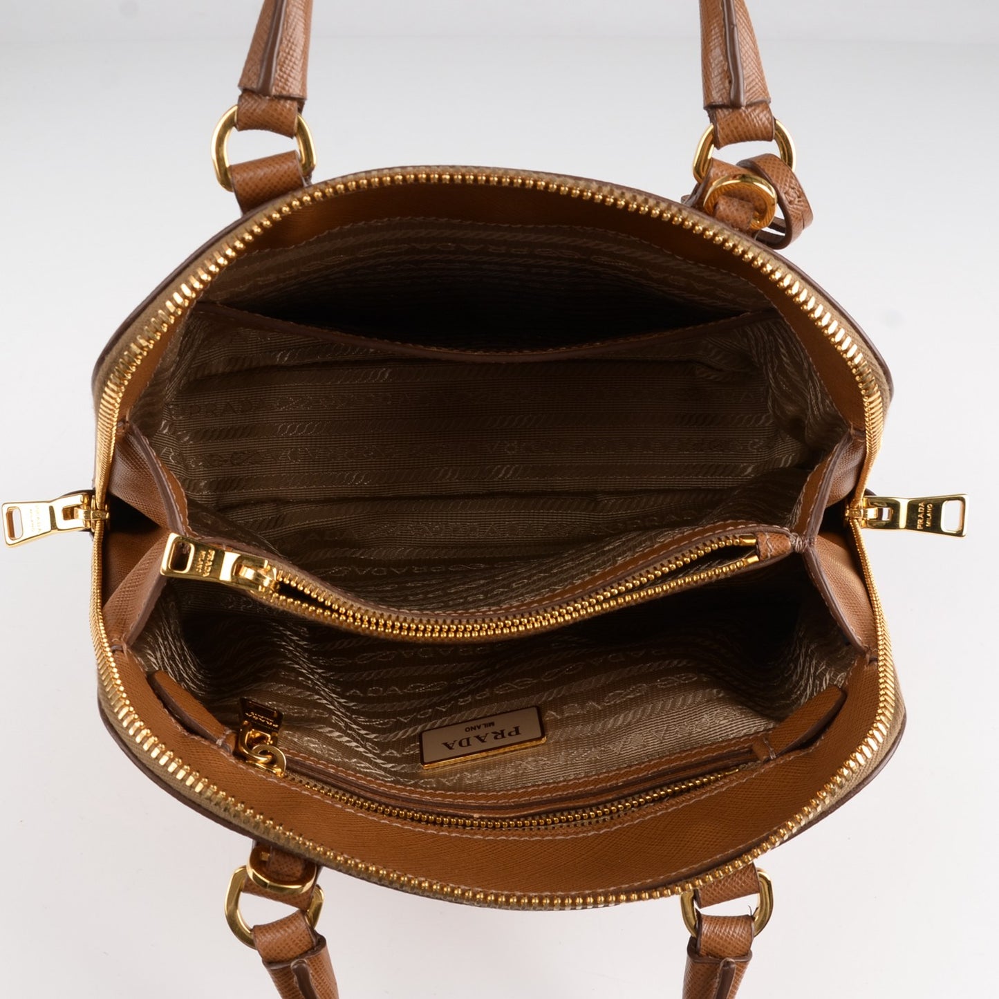 Saffiano Lux Small Promenade Tote Caramel