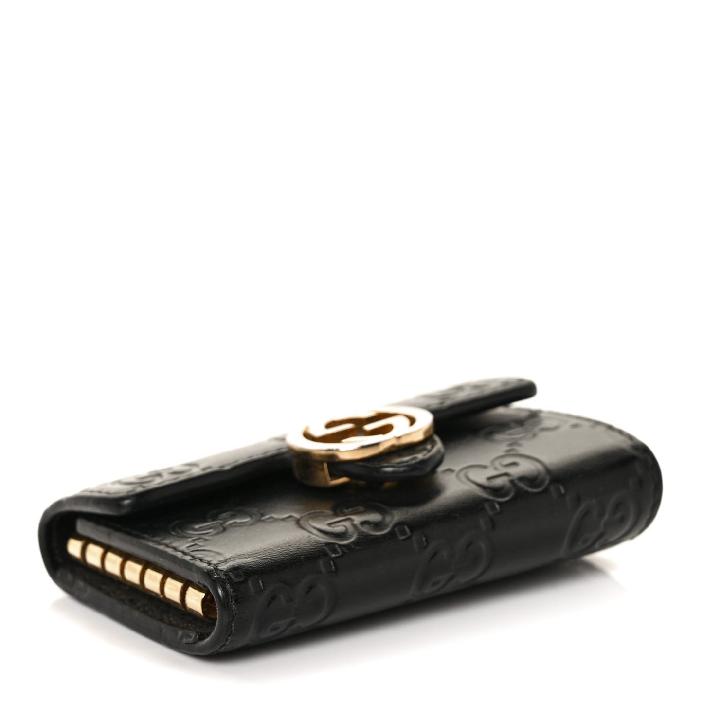 Guccissima Icon Signature 6 Key Holder Case Black