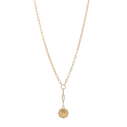 Foundrae 18K Yellow Gold Diamond Spark Love Refined Clip Extension Chain Necklace 1 of 4