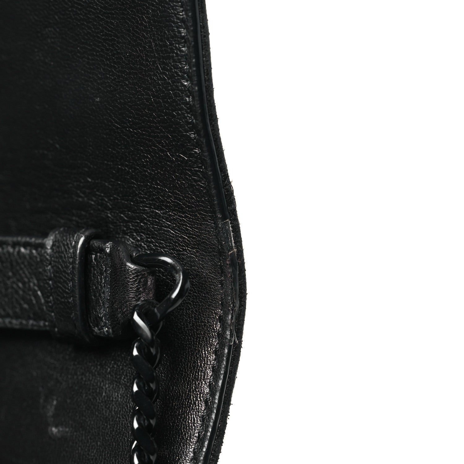 Saint Laurent Lambskin Diamond Quilted Monogram Angie Chain Bag Black 11 of 12