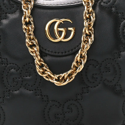 Gucci Calfskin GG Matelasse Mini Hobo Shoulder Bag Black 8 of 10