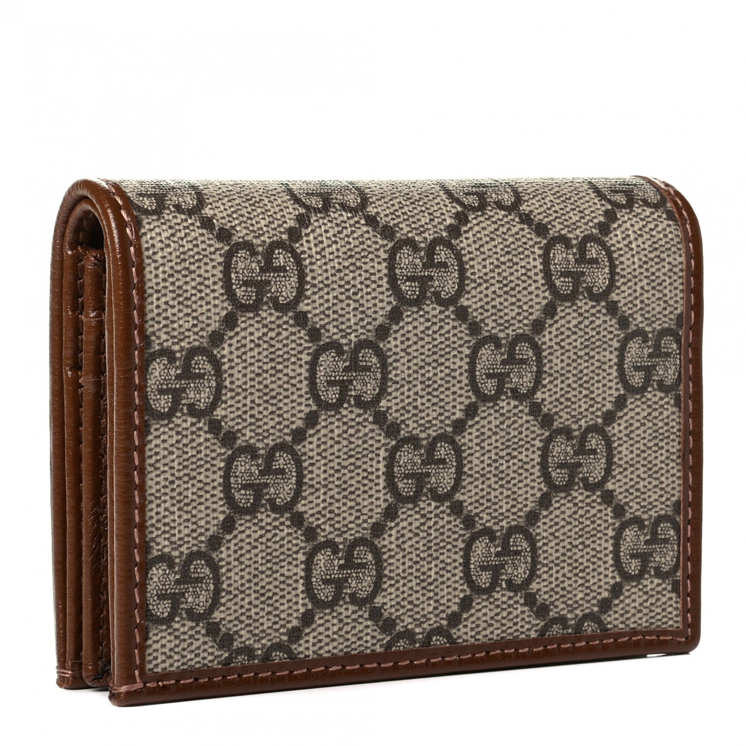 Gucci GG Supreme Monogram Horsebit 1955 Card Case Wallet Beige Ebony Brown Sugar 2 of 4