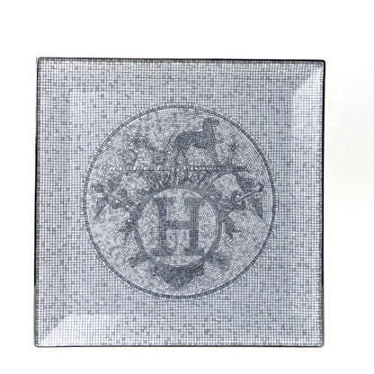 Hermes Porcelain Mosaique au 24 Platine Square Plate 1 of 3