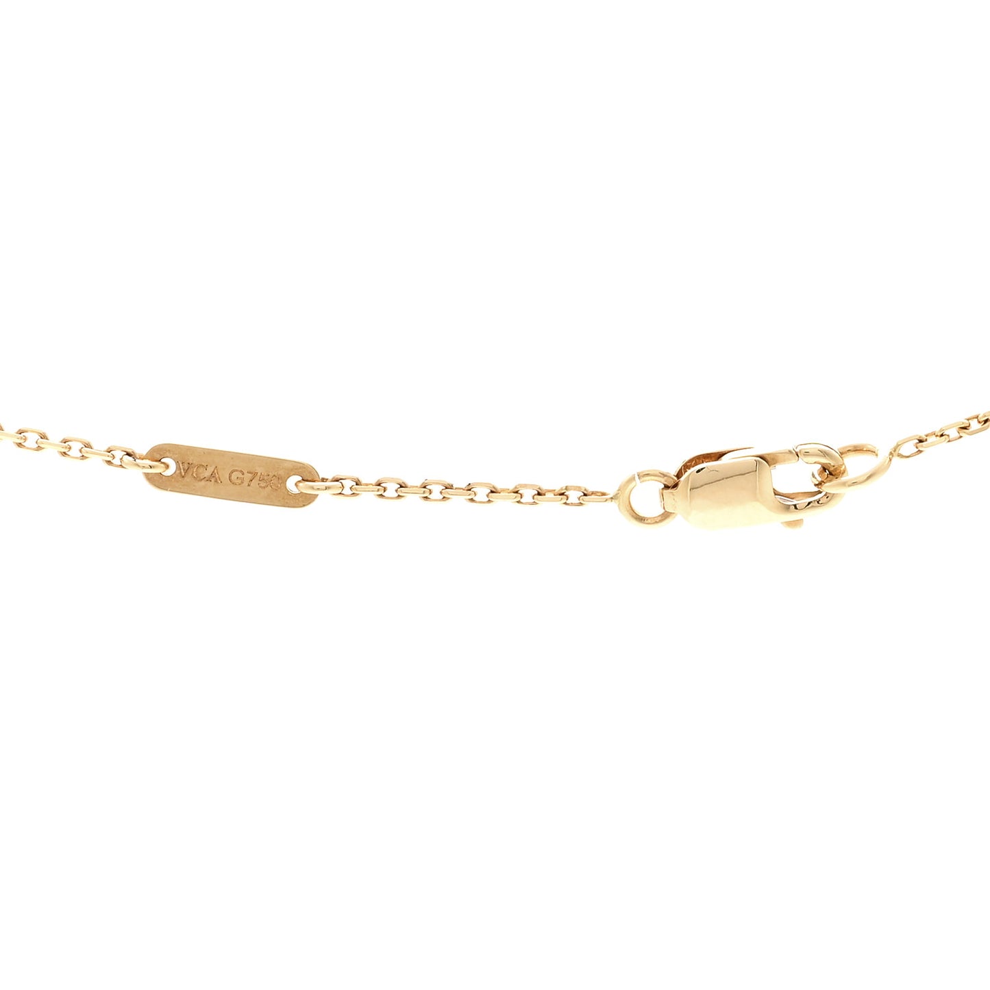 18K Yellow Gold Mother of Pearl Sweet Alhambra Butterfly Pendant Necklace
