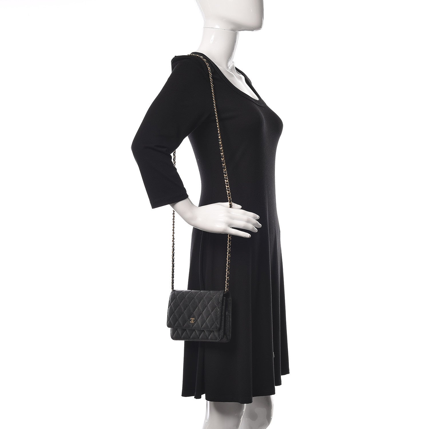 Chanel Caviar Quilted Wallet On Chain WOC Black 2 of 11