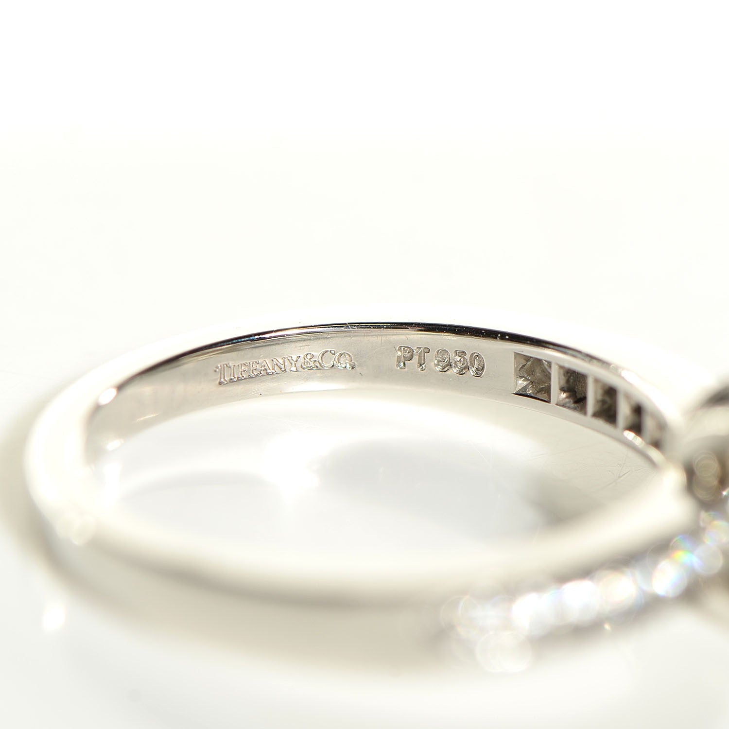 Tiffany Platinum .96 Carat Diamond Round Ribbon Engagement Ring 6.25 4 of 4