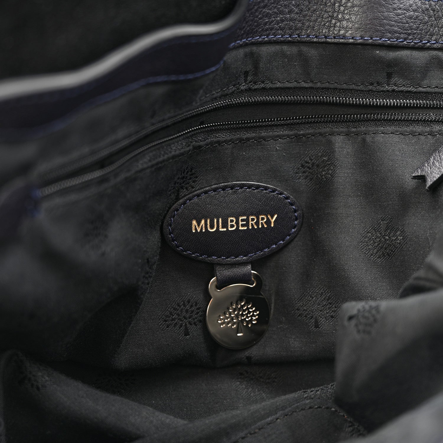 Mulberry Heavy Suede Alexa Tassel Satchel Ink Blue 6 of 14
