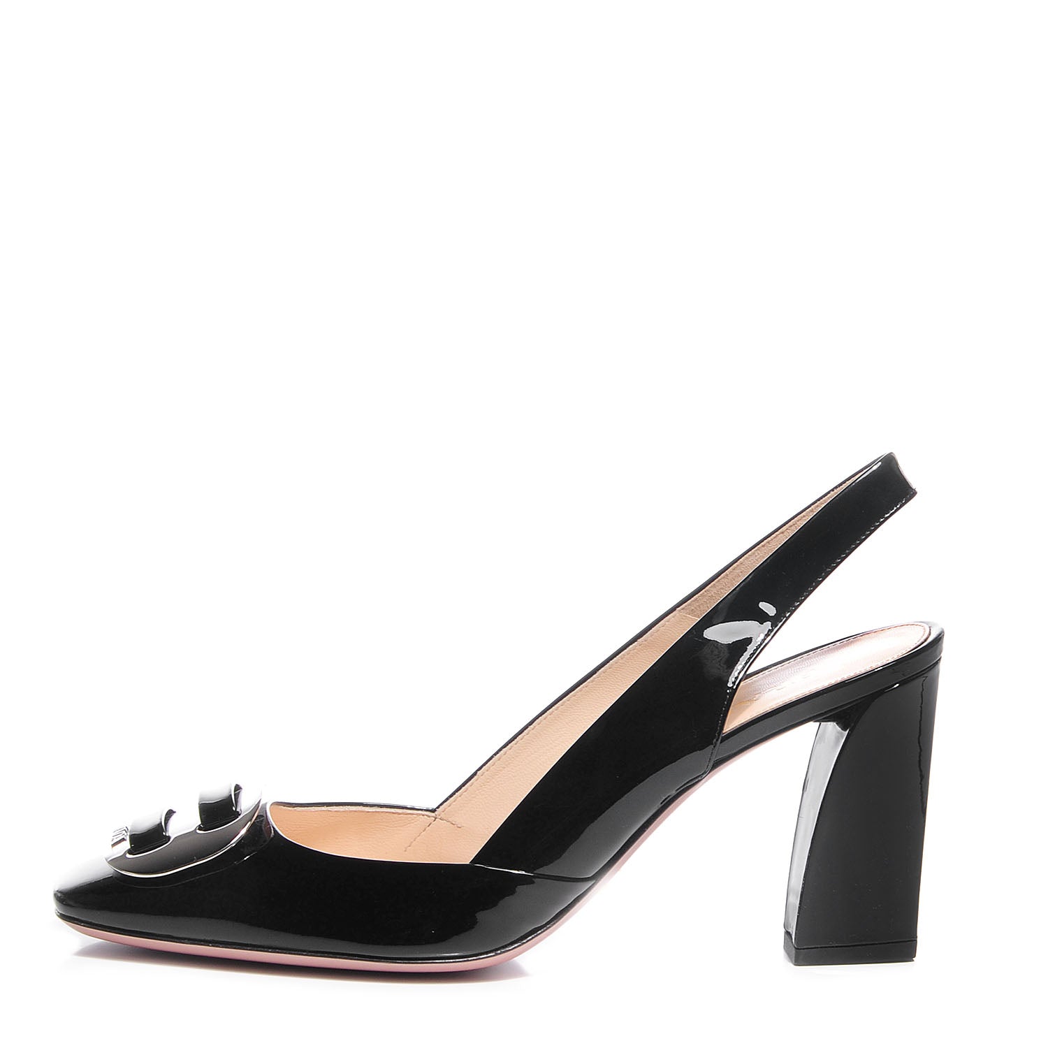 Prada Vernice Slingback Pumps 40 Black 1 of 8