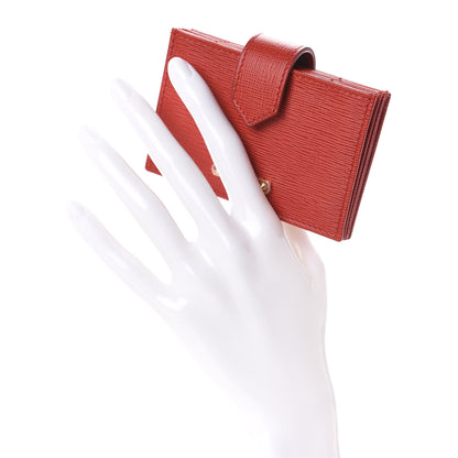 Fendi Vitello Elite Gusseted Card Holder Rosso 2 of 6