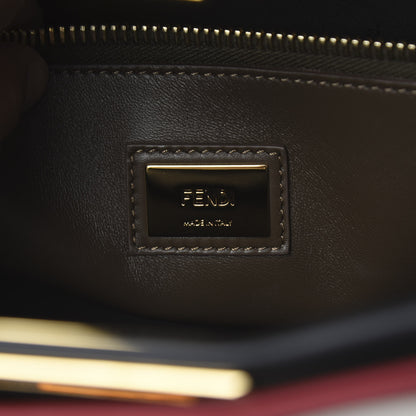Fendi Vitello Seta Century Nappa Medium Peekaboo Iconic Defender Satchel Black Fragola Maya 8 of 12