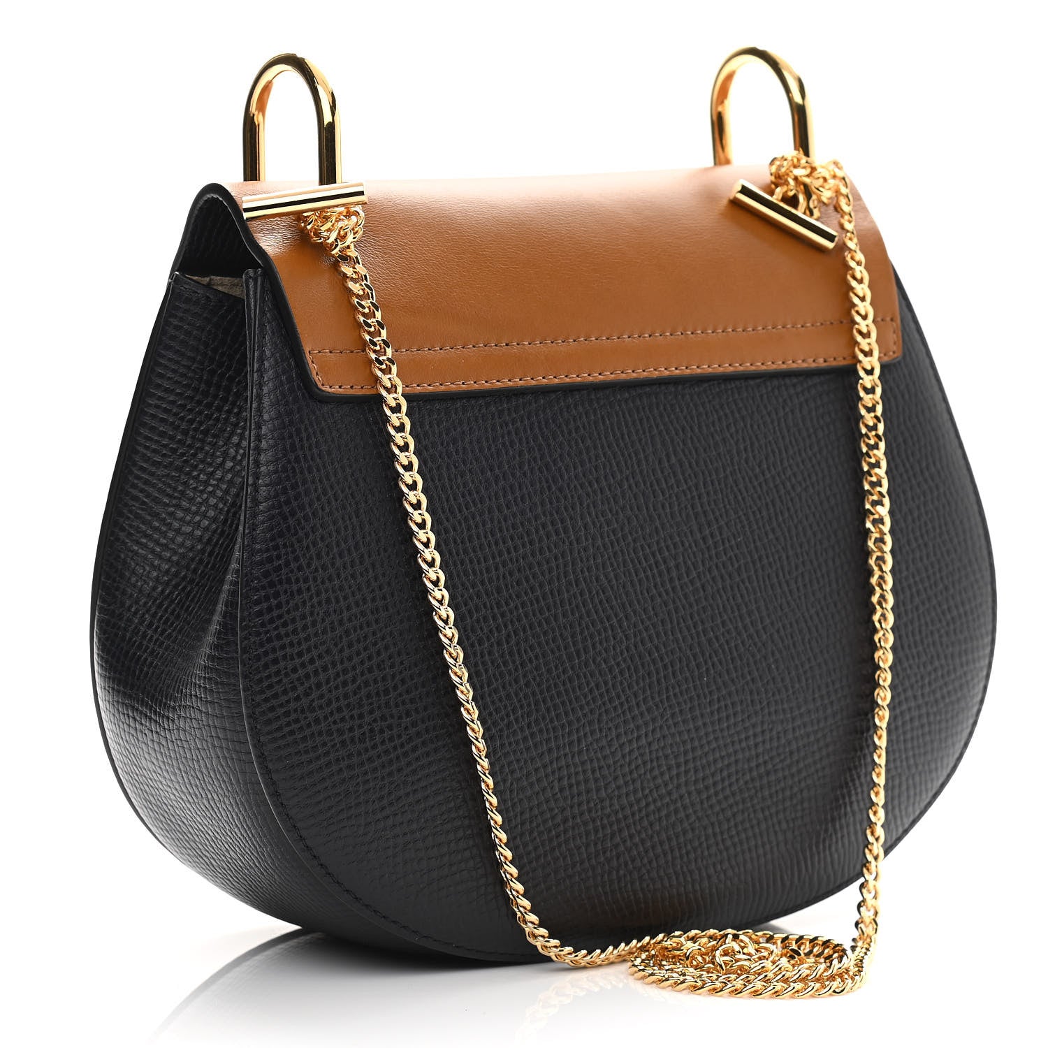 Chloe Grained Lambskin Drew Shoulder Bag Full Blue Mustard 3 of 9